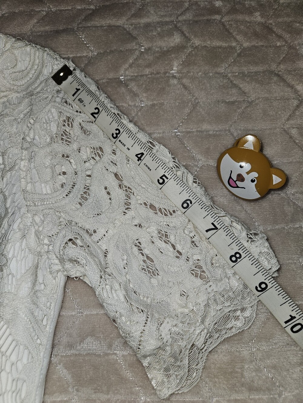 Adrianna Papell White Lace Short-Sleeve Blouse - Picture 8 of 12